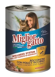 Miglior Gatto tins chunks with Chicken & Turkey, 405g