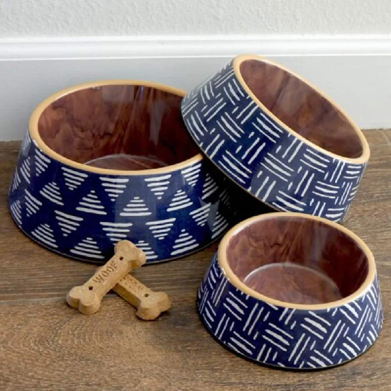 TarHong Indigo Oasis Double Wall Dog Bowl